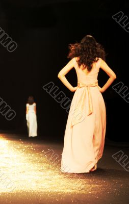 Models on the catwalk during a fashion show