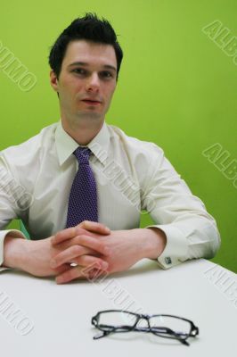Businessman at a table