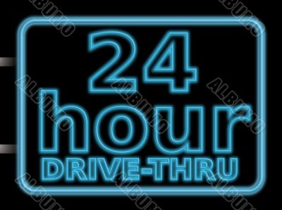 neon sign 24hr drive