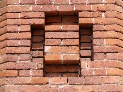 Brick wall of a triumphal arch. Barcelona