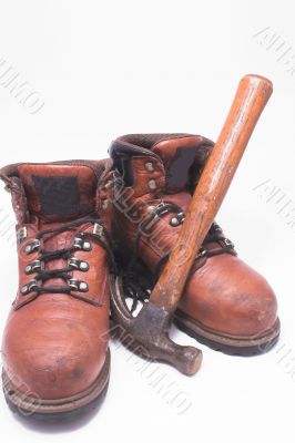 Work Boots and Hammer