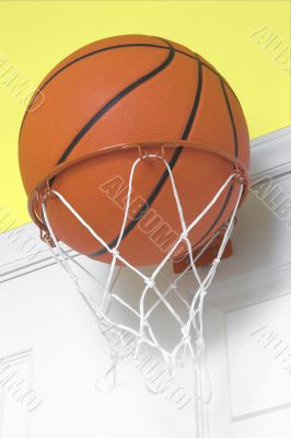 Basketball in Small Hoop