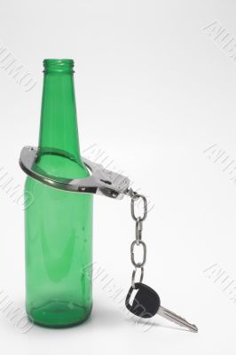 Beer, Keys and Handcuffs - Drunk Driving Concept