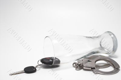 Beer, Keys and Handcuffs - Drunk Driving Concept
