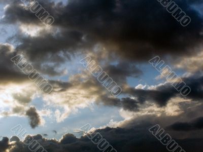The sky, clouds