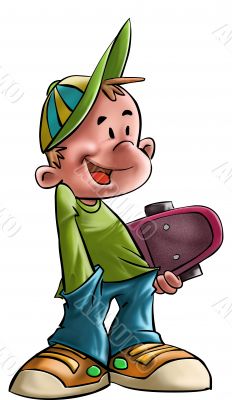 The boy with his skate