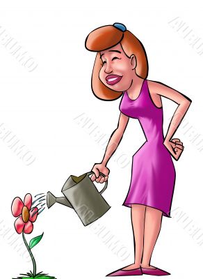 the woman and the flower