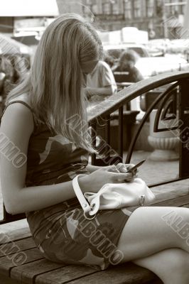 Girl with the mobile phone