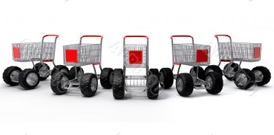 Shopping carts group isolated turbo