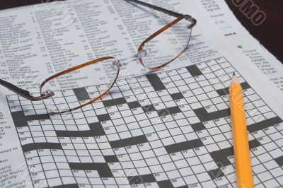a daily crossword puzzle in a newspaper