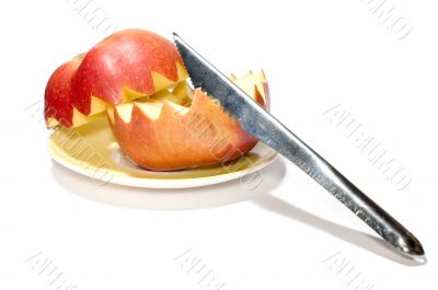 cutting apple