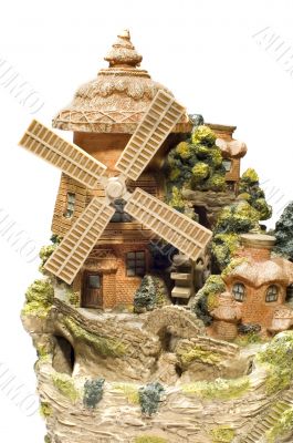 water-mill on white