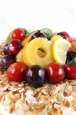 Cake with fruit topping