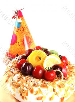 Birthday cake and hat