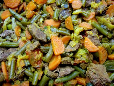 Vegetables with a liver