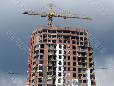 Building of multilevel apartments construction