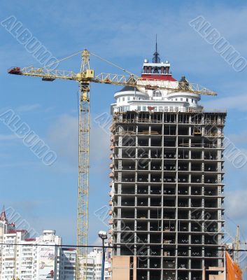 Building of multilevel apartments construction