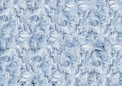Hoarfrost on window glass