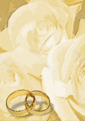 Yellow wedding greeting blank