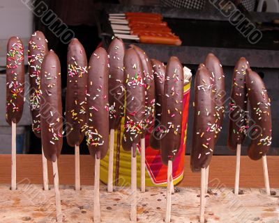 Banana with chocolate