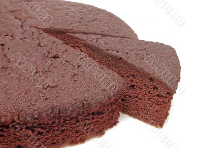 Cutted chocolate cake