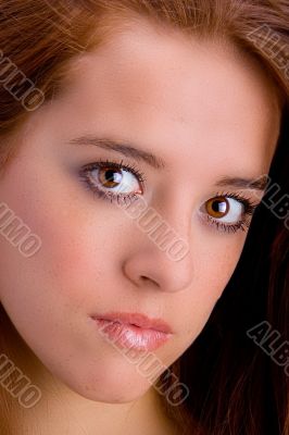 Red-haired girl close-up