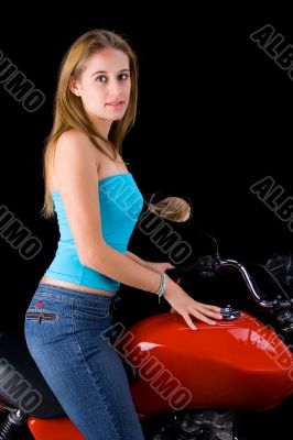 Girl smiling on bike