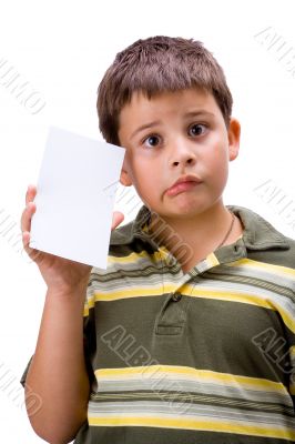 Boy with blank card 4