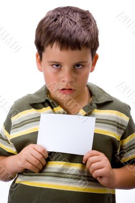 Boy with blank card 1