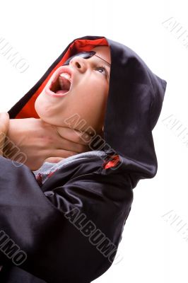 Boy with dracul disguise
