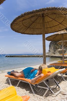 Young men on seacoast