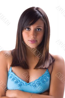Beautiful brunette in white 2