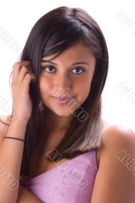 Beautiful brunette in white 4