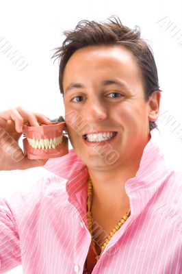Young man with denture 2