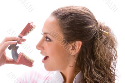 Girl with denture 2