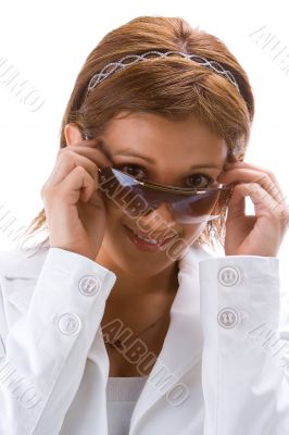 Gril with glasses
