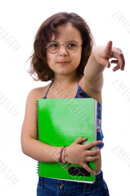 Little girl with notebook