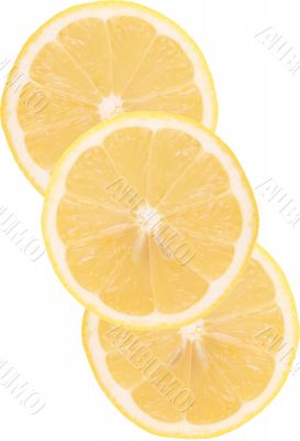 fresh lemon slices isolated on white