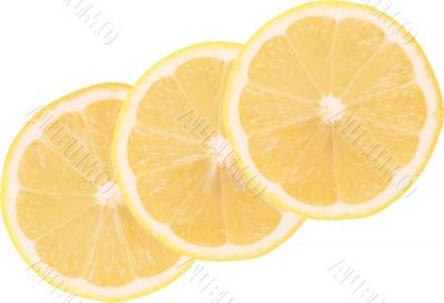 fresh lemon slices isolated on white