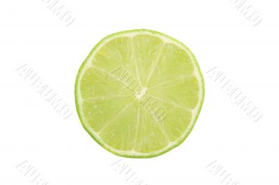 fresh lime slice isolated on white