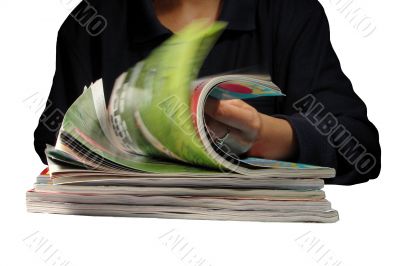 Riffling through magazines