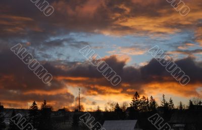 Sunrise in Carpatian mountains