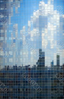 Glass wall of beautiful building in Kiev