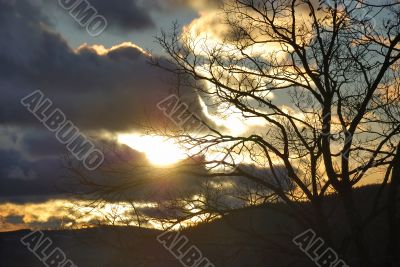 Sunrise in Carpatian mountains