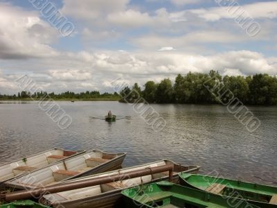 Boats on river