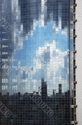 Glass wall of beautiful building in Kiev