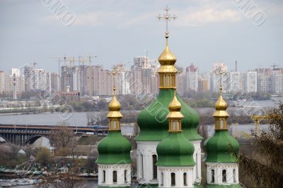 Monastery in Kiev under river Dnieper