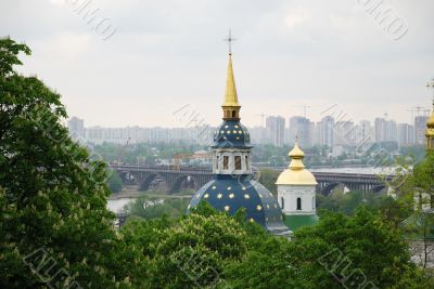 Monastery in Kiev under river Dnieper