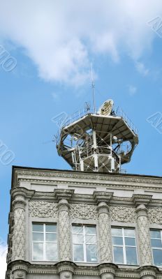 Beautiful building in Kiev with antenna