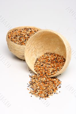 Birdseed in basket